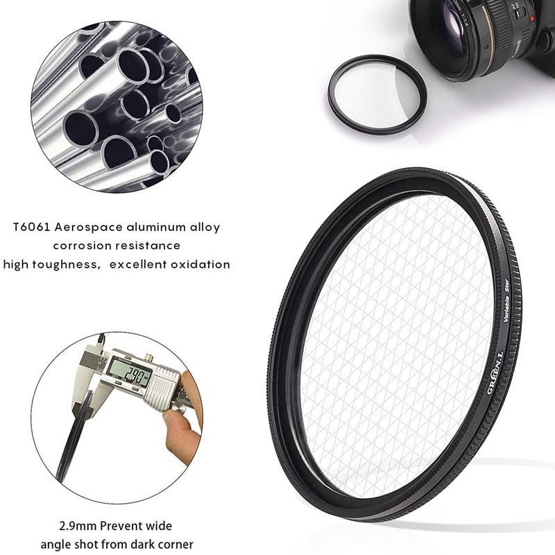GREEN.L 49mm Variable Star Filter 468 Cross Screen Starburst - Rotatable Star Filter Kit with 3 Filters for Portraits Cityscapes Lights - Includes Pouch & Cloth - Image 4